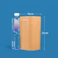 Bolsa stand-up de papel Kraft marrón 15x22cm con cierre zip para té y envasado de alimentos - 15*22+4cm