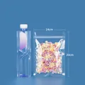 Transparent zip lock food pouch, 14x20cm size, ideal for snacks and dried flowers. - Round Corner Transparent / 14x20cm (100 Pieces/Pack)