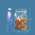 Transparent 8-side seal stand-up food pouch, 24x14x6cm plastic storage bag for snacks - Clear 14*24+6cm