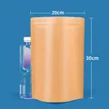 Brown kraft paper stand-up pouch with zip lock for tea packaging, size 20x30cm - 20*30+5cm