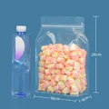 Professional clear self-standing octagonal zipper bag for food storage, size 18x28x8cm - Clear 18*28+8cm