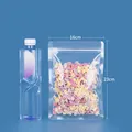 Clear stand-up pouch 16x23cm with zipper seal for food storage and snack packaging. - Round Corner Transparent / 16x23cm (100pcs/Pack)