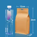 Kraft paper eight-side seal zipper stand-up pouch, 12x22x6cm, food packaging bag - 12x22+6cm Thickness 0.28mm