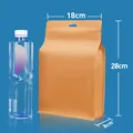 Orange foil-lined kraft paper stand up pouch with zipper, 18x28x8cm dimension - 18x28+8cm Thickness 0.28mm