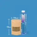 Premium kraft paper stand-up pouch with frosted window and zip-lock seal, 10x15cm size - 100 Pieces (10x15+3.5cm) / Kraft Paper with Matte Window