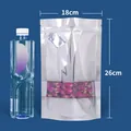 Aluminiumfolienbeutel Standbodenbeutel mit Fenster und Druckverschluss, 18x26cm - 100 Stück/Packung (18x26+4cm)