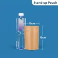 Bolsa kraft stand-up 10x15cm para envasado de té y almacenamiento resistente a la humedad - 10*15+4cm