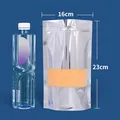 16x23cm silberner Standbeutel aus Aluminiumfolie mit Sichtfenster für Lebensmittel - 100 Stück/Packung (16x23+4cm)