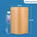Bolsa stand-up profesional de papel kraft con cremallera, tamaño 18x26cm para alimentos. - 18*26+4cm