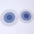 Detailed view of blue and white gradient circular woven placemats for home dining table - Single Piece / Cyan Blue