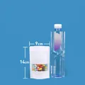 9x14cm White kraft paper stand-up pouch with clear window for food and snack packaging - 100 Pieces (9x14+3cm) / White Matte Kraft Paper