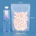 Sachet alimentaire transparent dépoli avec fermeture éclair, dimensions 18x26x4cm - 18*26+4cm 20 Soie