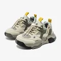 Children's breathable mesh chunky dad sneakers with toggle lace in beige and khaki - 27 / Khaki Green