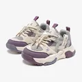 Stylish purple and off-white chunky sneakers for kids with durable leather upper. - 27 / Purple Gray