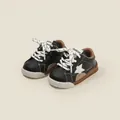 Elegantes zapatillas deportivas bicolores en blanco y negro para bebés zapatos para caminar - Talla 16 / Interior 12.5cm / Negro