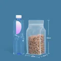 Eight-side sealed transparent self-standing plastic food bag with 12x22x6cm dimensions - Frosted Style / 12*22+6cm