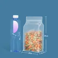 Transparent stand-up food pouch with zipper seal 24x14x6cm for snacks - Frosted Style / 14*24+6cm
