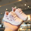 Cute pink cartoon paw baby walking shoes with soft soles for toddlers aged 1-3 - Size 16 / Inner Length 12cm / Pink
