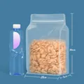 20x30x8cm transparent stand-up food packaging bag with zipper seal - Frosted Style / 20*30+8cm