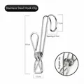 Clip a gancio in acciaio inox con dimensioni e dettaglio senza saldatura - Set da 6