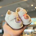 Adorable cartoon baby walking shoes with LED glowing lights and soft anti-slip sole for infants - Size 16 (Inner Length 11.5cm) / Beige