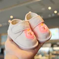 Adorable soft sole cartoon light-up baby walking shoes for infant boys and girls - Size 16 (Inner Length 11.5cm) / Pink