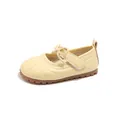 Sweet yellow toddler girl Mary Jane princess shoes featuring a bow detail and non-slip sole - Size 23 Inner Length Approx 14.8cm / Yellow