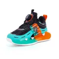 Atmungsaktive Kinder-Sneaker mit praktischem Drehverschluss in Schwarz, Teal und Orange - Schwarz Mond Cyan