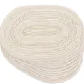 Manteles individuales ovalados trenzados modernos beige para protección térmica. - 12 Piezas/Paquete (30x45cm) / Blanco Roto