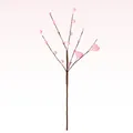 Detail of artificial heart berry branch with pink foam berries for romantic decor - 42 cm / Pink