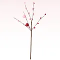 Artificial heart berry branch decoration for Christmas or Valentine's Day floral bouquet - 42 cm / Red Pink Multi-color