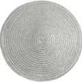 Elegant silver round woven placemat for dining table decoration and heat insulation - 38cm Round / 12-Piece Set / Gray Echo Wave