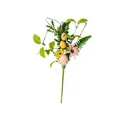 Macro view of artificial Easter egg branch with speckled eggs and colorful flowers - Easter Pick (With Flowers)