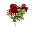 Close-up of a high-quality artificial red peony bouquet for home or wedding decor. - Red