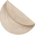 Round woven heat resistant placemat in beige and white stripes for dining table decoration - 38cm Round / 12-Piece Set / Beige Echo Wave