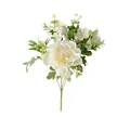 Detailed view of realistic artificial white peony bouquet for wedding decoration - White Pink