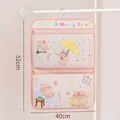2-layer pink mesh hanging storage organizer for underwear with cute cat patterns - 52cm x 40cm