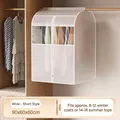 Large white hanging garment dust cover 90x60x60cm for closet - 60x60x90cm
