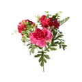 Detailansicht eines realistischen rosa künstlichen Pfingstrosenstraußes für Hochzeiten - Fuchsia