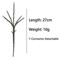 Detailed view of 27cm artificial brown decorative branch with 7 detachable sockets - Green Flower Sticks