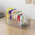 Organizador transparente de sobres de especias con divisores ajustables para cocina. - Con Divisores / Blanco Transparente