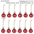 Set decorativo de 12 bolas de Navidad rojas brillantes de 3 cm de diámetro para árbol - Bola de Navidad Roja / Juego de 12 / Rojo