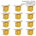 Mini cajas de regalo doradas adornos de árbol de Navidad 2cm colgantes para Navidad - Caja de regalo dorada / Juego de 12 / Dorado