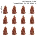 Piñas artificiales pequeñas de plástico marrón para manualidades de Navidad 12pzs - Piñas de pino artificiales / Juego de 12 / Marrón