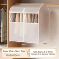 Extra wide 90x80x60cm hanging garment dust cover with window and zipper closure - 80x60x90cm