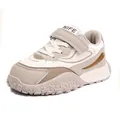 Zapatillas deportivas gruesas para niños con suelas texturizadas en beige y caqui - 26 / Blanco Roto