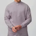 Felpa sportiva da uomo color lavanda con collo alto e mezza zip per l'escursionismo - viola taro