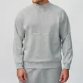 Felpa sportiva leggera e calda da uomo con mezza zip in grigio melange di qualità - Grigio melange