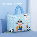 Extra large Oxford fabric quilt storage bag with name tag and cute boy illustration - Extra Large / Airplane Boy