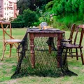 French style black lace rectangular tablecloth for wedding party outdoor decoration - 150*300CM / Black